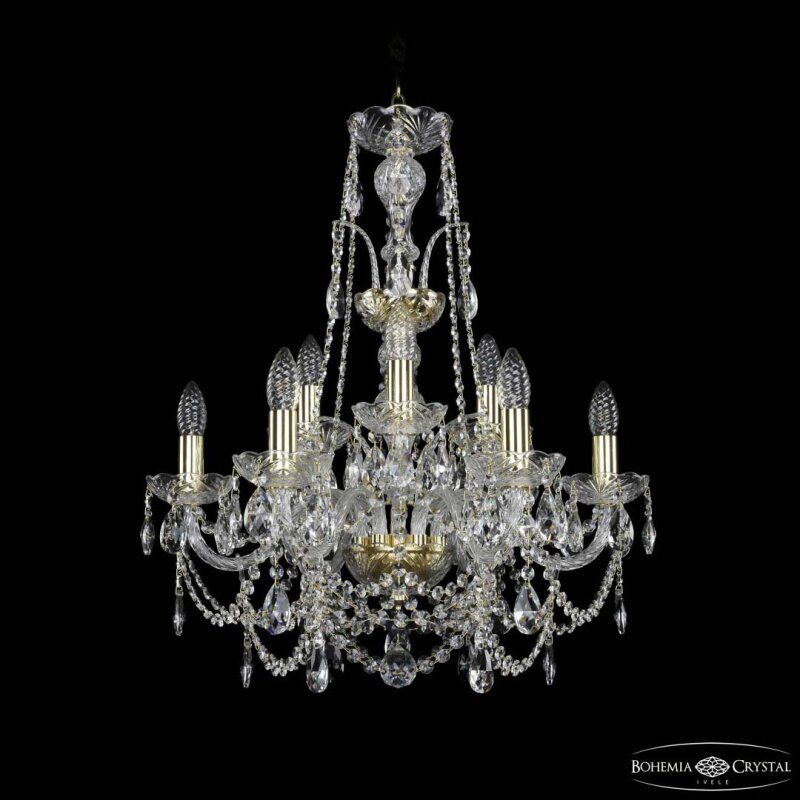 Подвесная люстра Bohemia Ivele Crystal 1411 1411/6+3/195/XL-65 G