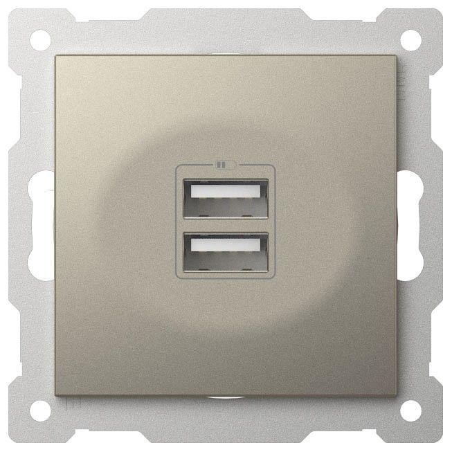 Розетка 2хUSB type A без рамки Elbi Eleсtriс Zena Vega 609-011400-143