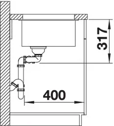 Мойка Blanco SUBLINE 430/270-U с отводной арматурой InFino® черный