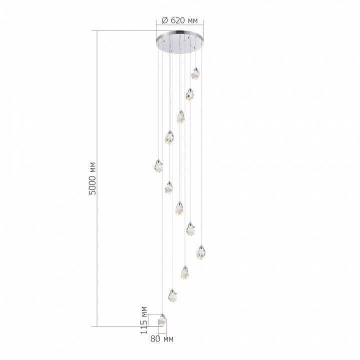 Подвесная люстра ST-Luce Cascato SL6114.103.12