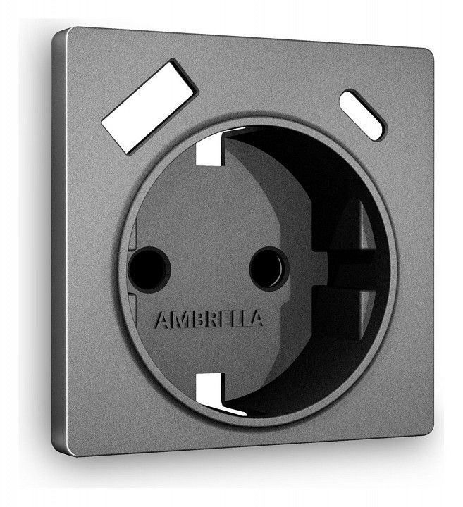 Накладка для розетки с заземлением и со шторками и 2хUSB type A и C Ambrella Volt ALFA AP6600