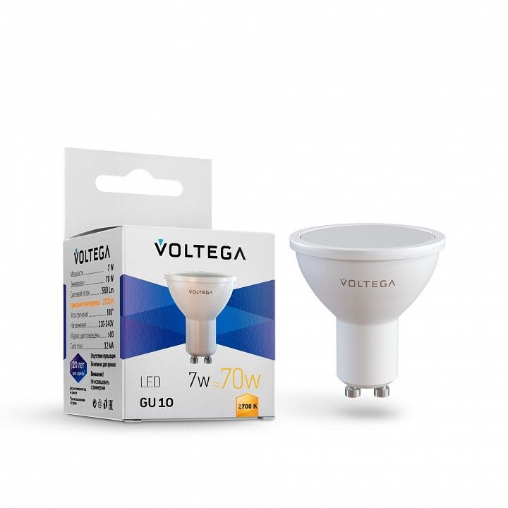 Лампа светодиодная Voltega Софит (Sofit) GU10 GU10 7Вт 2700K 7247
