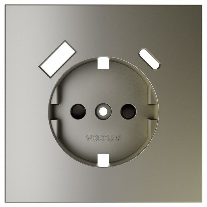 Накладка для розетки с заземлением и со шторками и 2хUSB type A и C Voltum S70 VLS001004