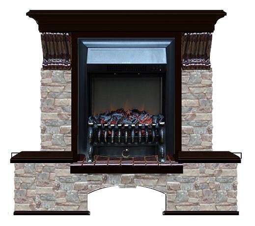 Комплект из электрокамина напольного и портала (122x40х108.5 см) Бостон К ГЦ Fobos BL БК000061