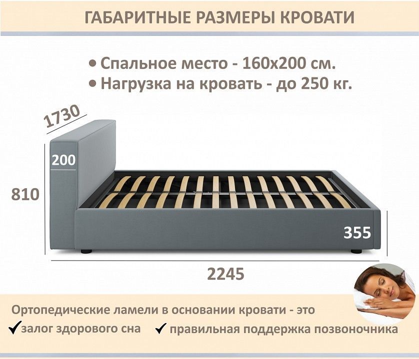 Кровать двуспальная Skandi 1600