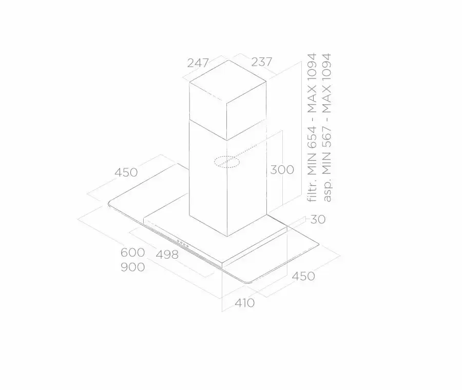 Вытяжка ELICA FLAT GLASS IX/A/90