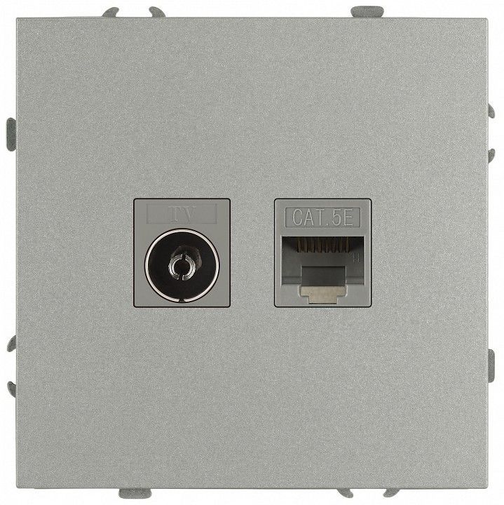 ТВ-розетка и розетка Ethernet RJ-45 без рамки Эра Galaxy Б0070780