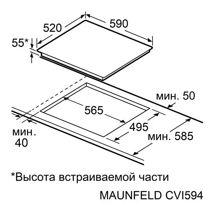 Варочная панель Maunfeld CVI594SF2DGR Inverter