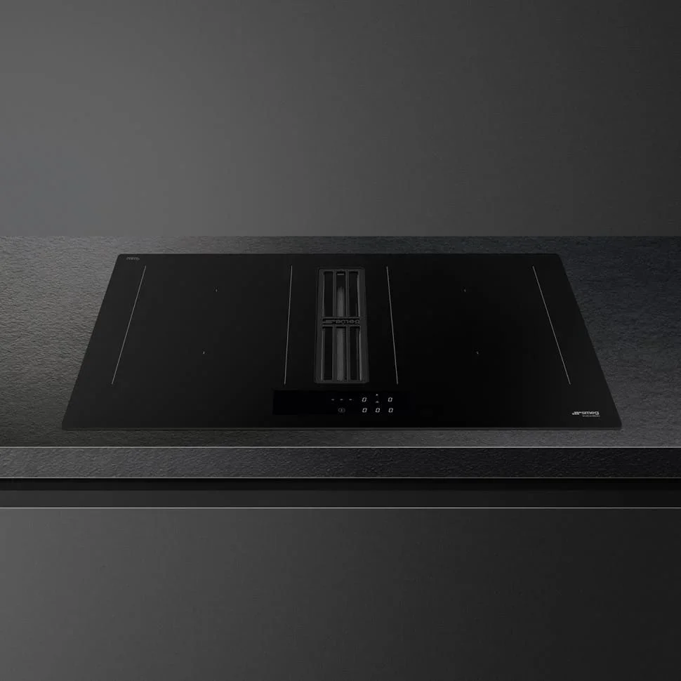 Варочная панель со встроенной вытяжкой Smeg HOBD382N2