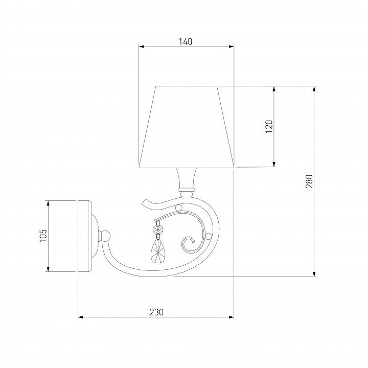Бра Eurosvet Incanto 60069/1 серебро