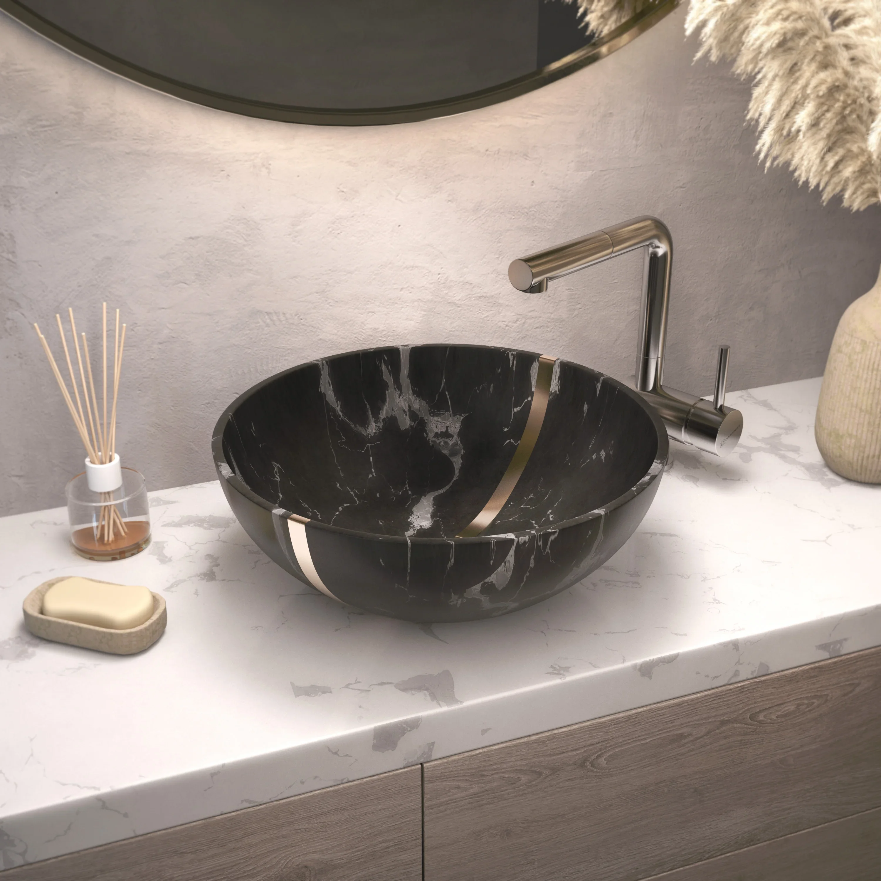 Раковина для ванны Omoikiri Hitomi-WH Marble