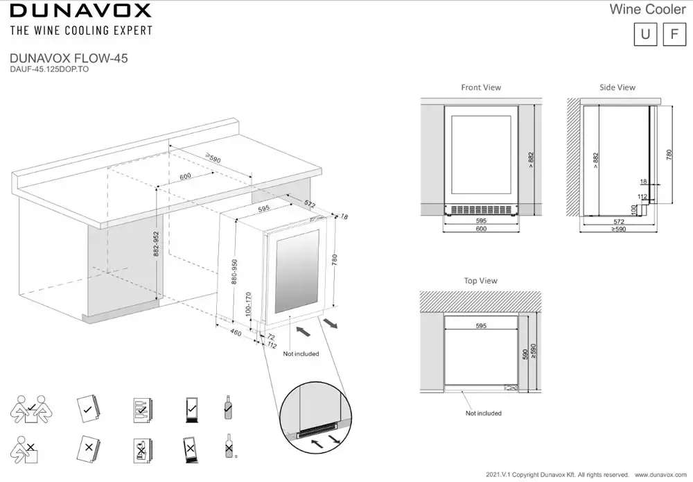 Винный шкаф Dunavox DAUF-45.125DOP.TO
