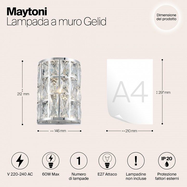 Накладной светильник Maytoni Стужа MOD184-WL-01-CH