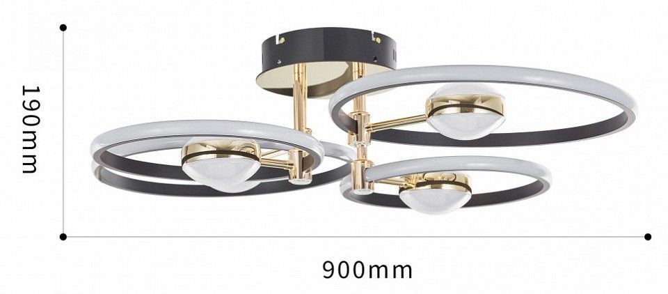 Потолочная люстра Arte Milano Ferrara-76140 276140/4+4 BK/GD