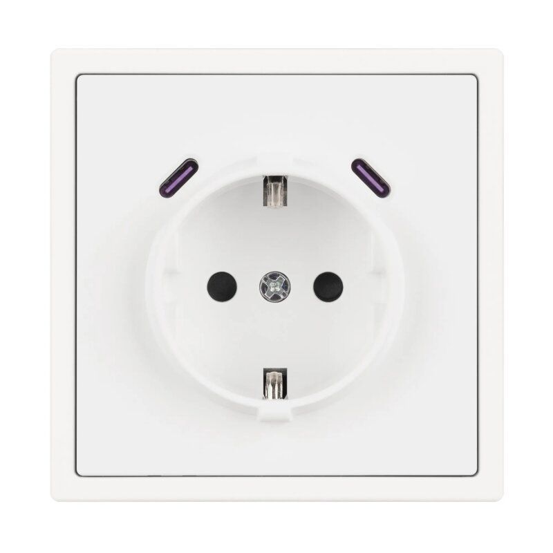 Розетка с заземлением и со шторкой и 2хUSB C, без рамки Arlight NOBE 061818(1)