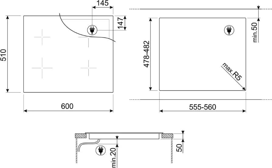Варочная панель Smeg SIM3644N