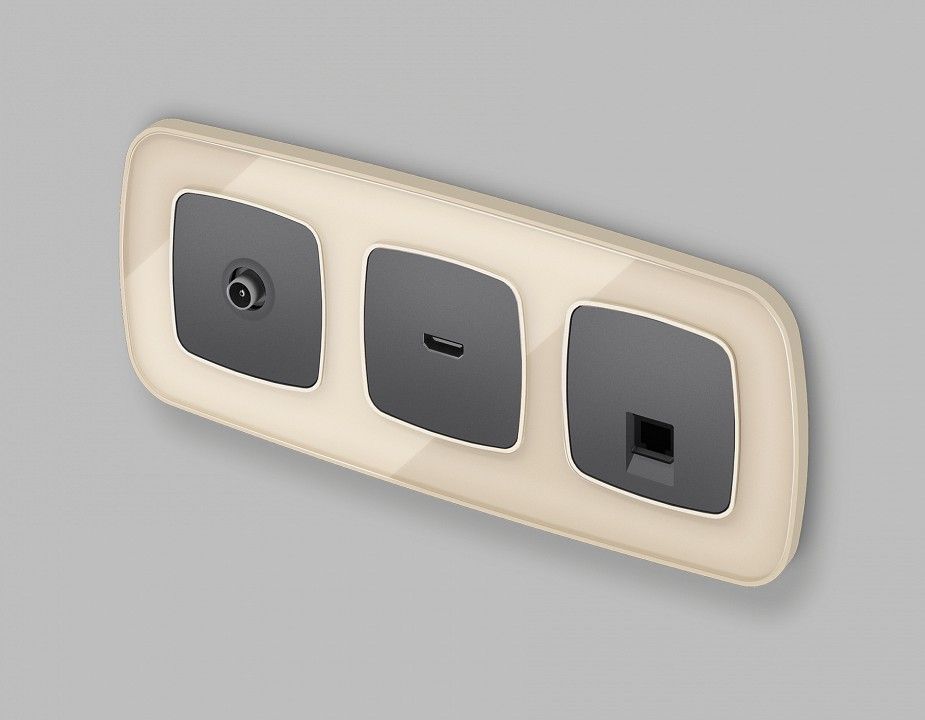 Накладка для розетки RJ-11 или RJ-45 Ambrella Volt OMEGA OP6620