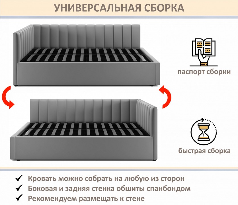 Кровать полутораспальная Milena 1200