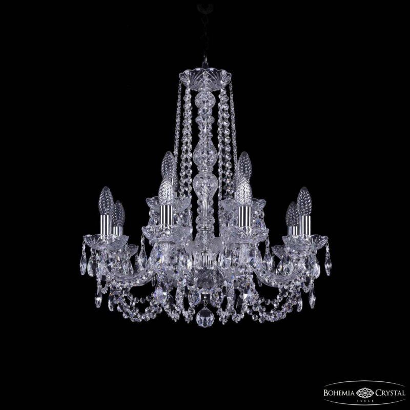 Подвесная люстра Bohemia Ivele Crystal 1402 1402/8+4/195/h-60 Ni