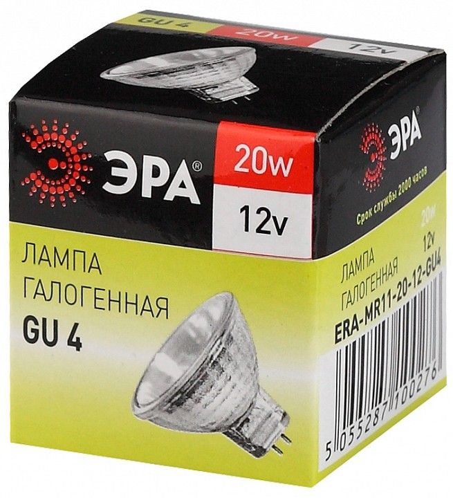 Лампа галогеновая Эра  GU4 20Вт 3000K GU4-MR11-20W-12V-30CL