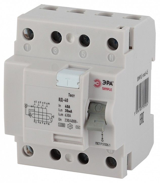 Устройство защитного отключения 4P Эра ВД-40 SIMPLE-mod-45