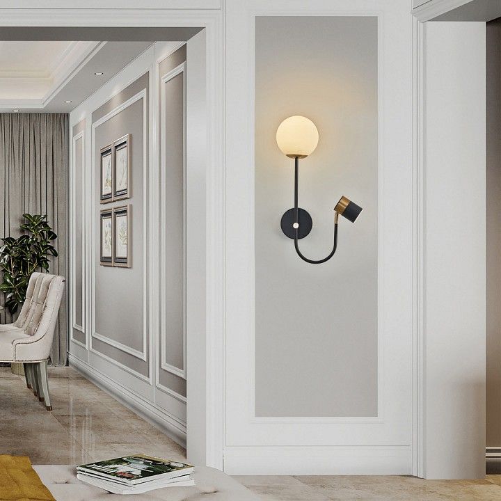 Бра с подсветкой Arte Milano Ferrara-71040 274802/1+1B BK/GD