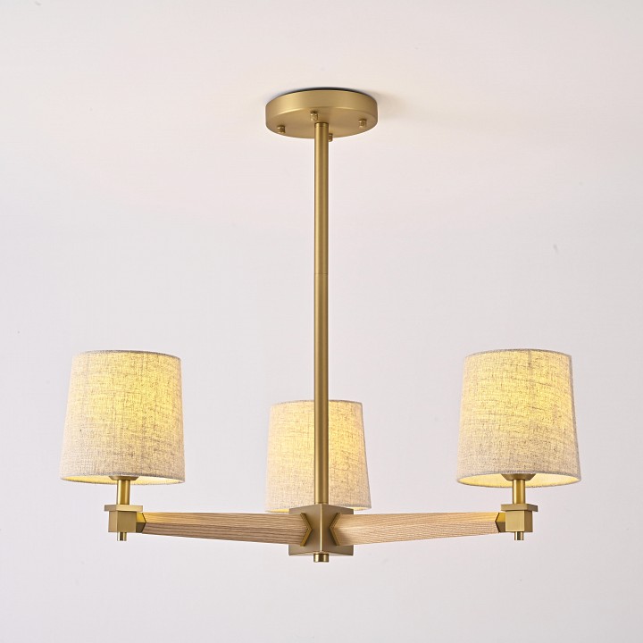 Люстра на штанге Imperiumloft Jorgenson Beige/Light wood STAVRA01