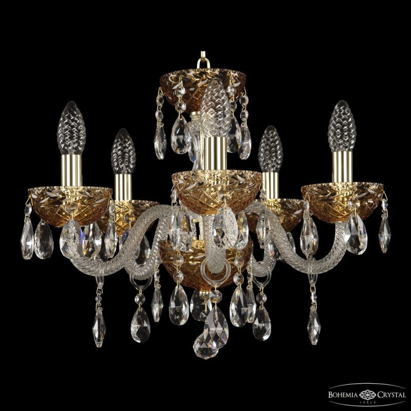 Подвесная люстра Bohemia Ivele Crystal 5417 5417/5/141 G Amber/M-1F
