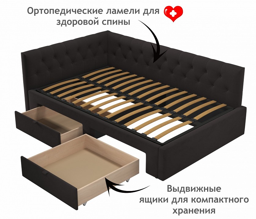 Кровать полутораспальная Afelia 2000x1200