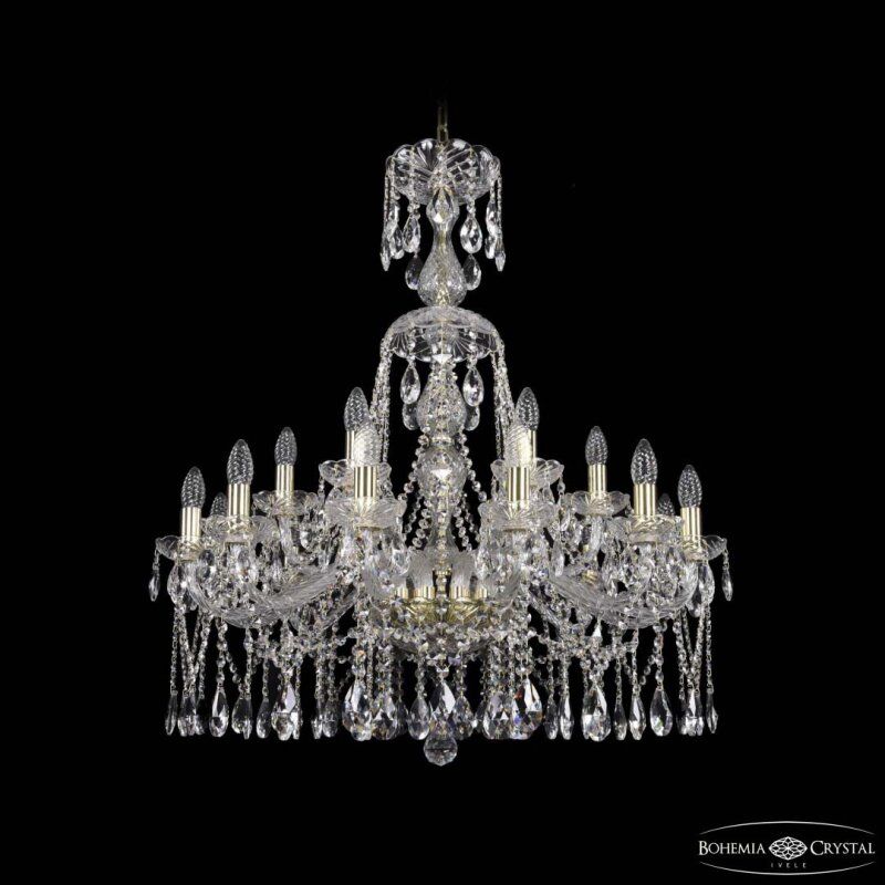 Подвесная люстра Bohemia Ivele Crystal 1413 1413/12+6/300/XL-95 G