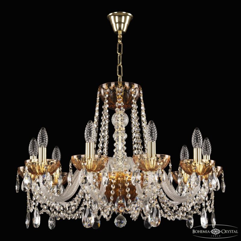 Подвесная люстра Bohemia Ivele Crystal 5402 5402/10/240 G Amber/M-1H