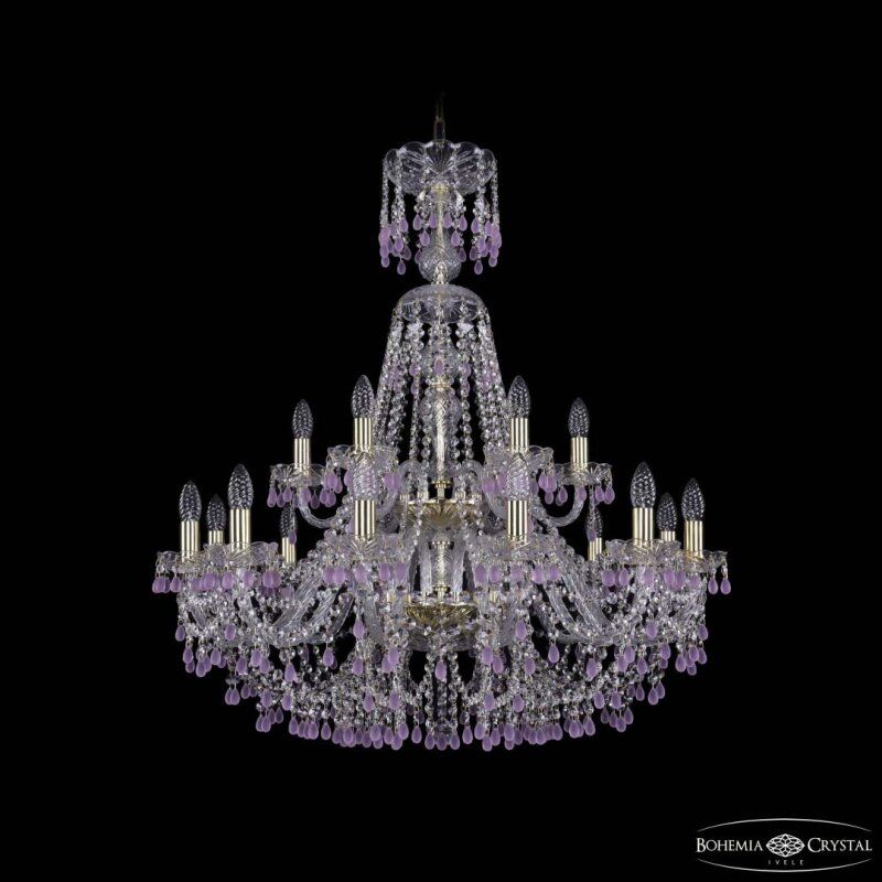Подвесная люстра Bohemia Ivele Crystal 1410 1410/12+6/300/XL-95/2d G V7010