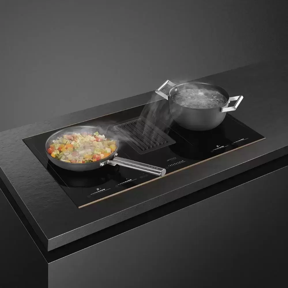 Варочная панель с вытяжкой Smeg HOBD682R1