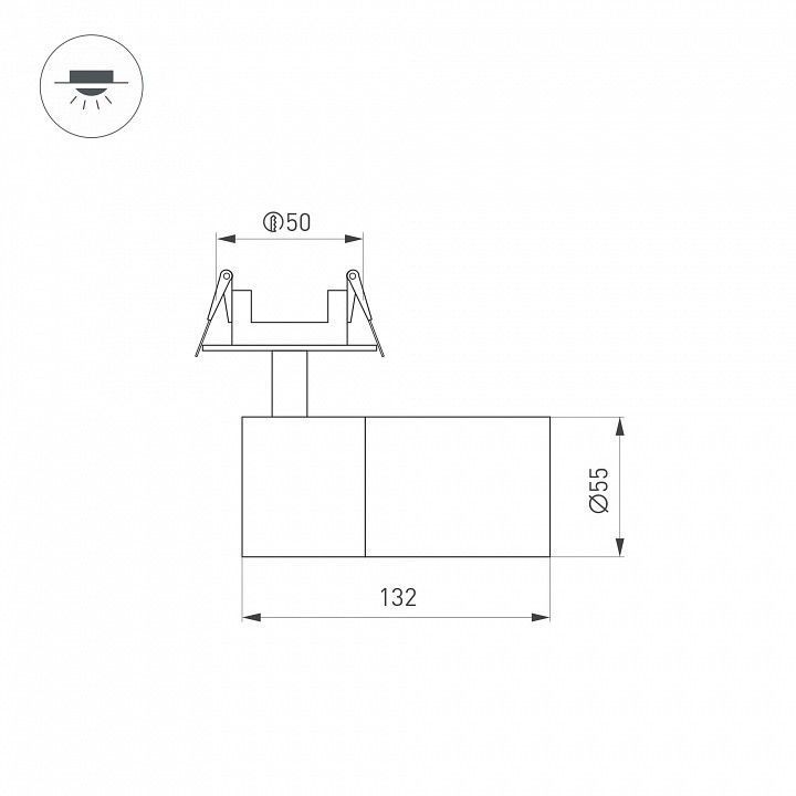 Встраиваемый светильник на штанге Arlight LGD-ARTEMIS-BUILT-FLAP-R55-12W 051797