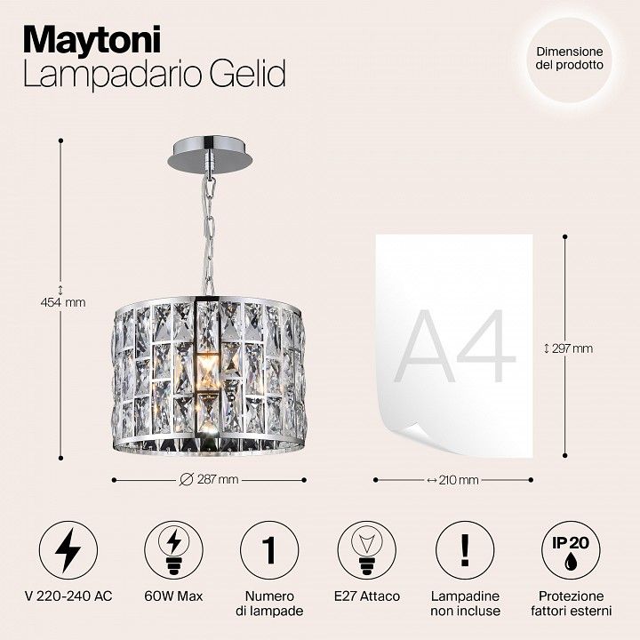 Подвесной светильник Maytoni Стужа MOD184-PL-01-CH