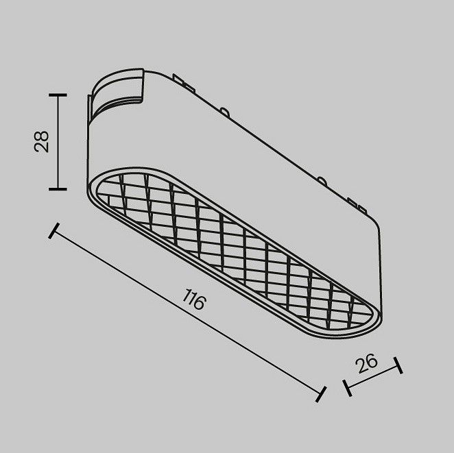Накладной светильник Maytoni Technical Базис сетка TR084-1-6W3K-W