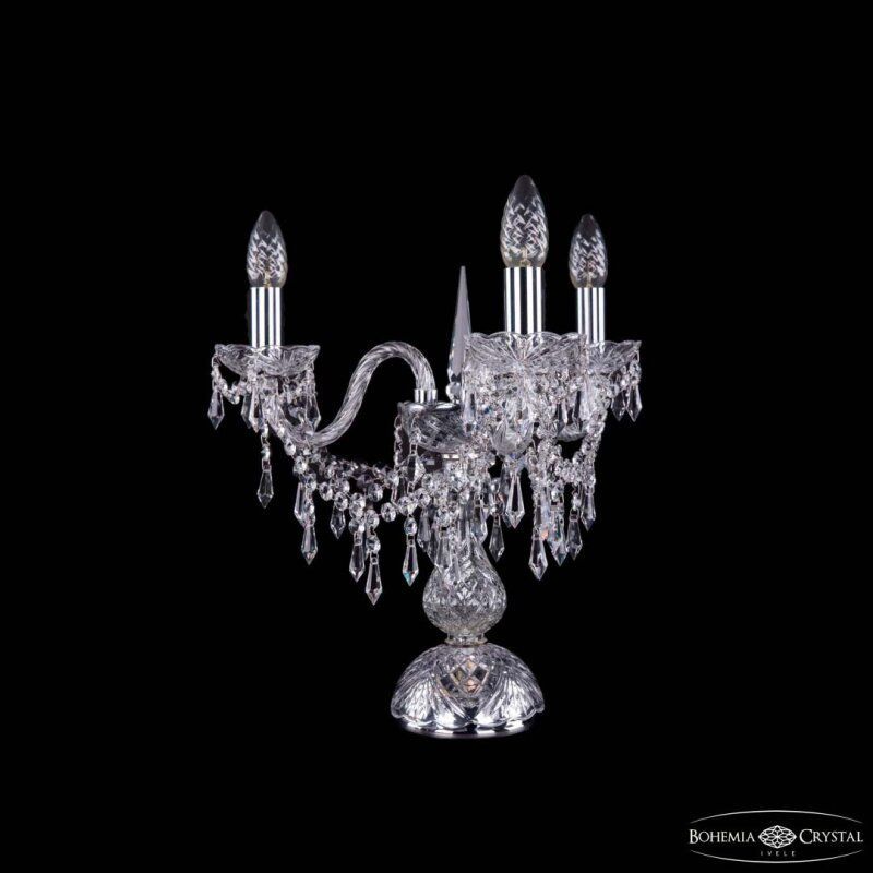 Настольная лампа декоративная Bohemia Ivele Crystal 1403 1403L/3/141-39 Ni