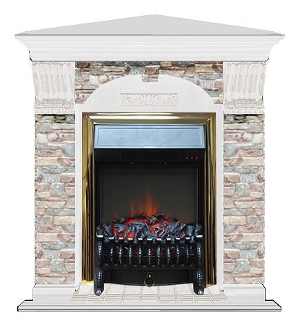 Комплект из электрокамина напольного и портала (106.5x81x98 см) Арочный ГЦ угл. Fobos BR АРУ00078