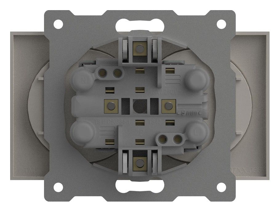 Розетка двойная без заземления, без рамки Elbi Eleсtriс Zena Vega 609-010200-908
