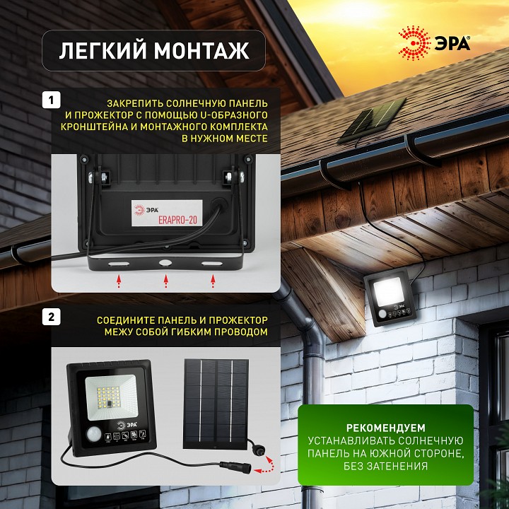 Настенно-потолочный прожектор Эра  ERAPRO-20