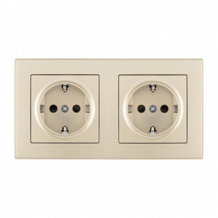 Розетка с заземлением и со шторкой Arte Milano SET06-2 SET06-2-40-1x2 shampan