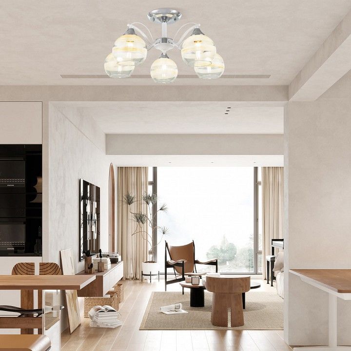 Люстра на штанге Arte Milano Napoli-326503 326503/5 CR+WH