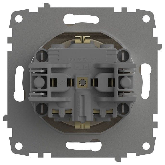 Розетка с заземлением и со шторкой, без рамки с крышкой Elbi Eleсtriс Zena Vega 609-012500-219