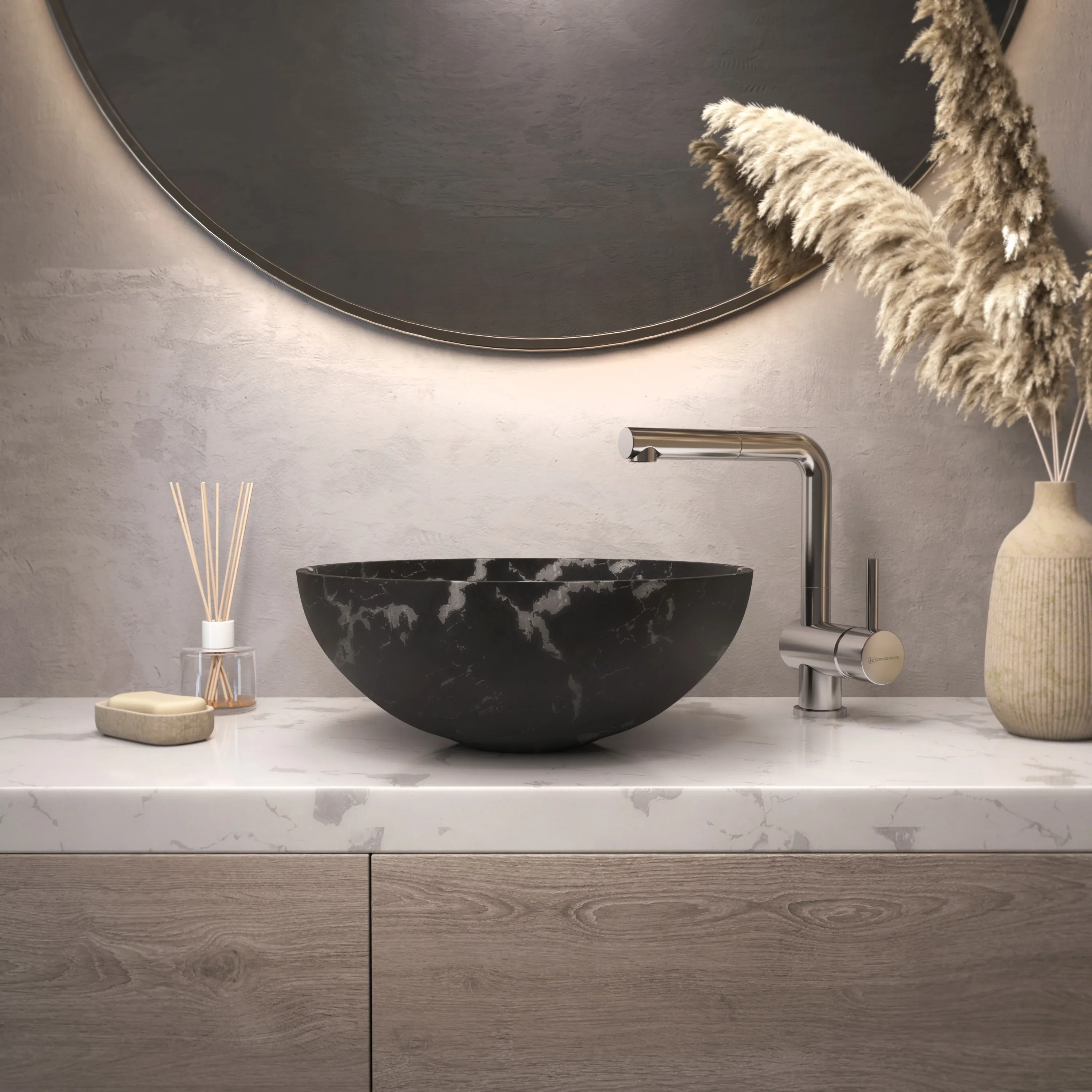 Раковина для ванны Omoikiri Hitomi-WH Marble