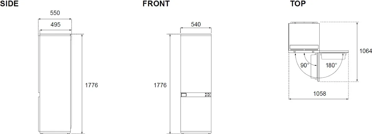Встраиваемый холодильник Bertazzoni REF603BBNPTC