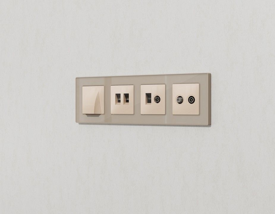 Накладка для розетки RJ-11 или RJ-45 Ambrella Volt ALFA AP3121
