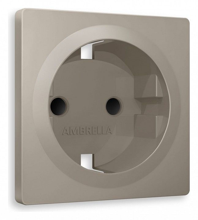 Накладка для розетки с заземлением и со шторками Ambrella Volt ALFA AP3670