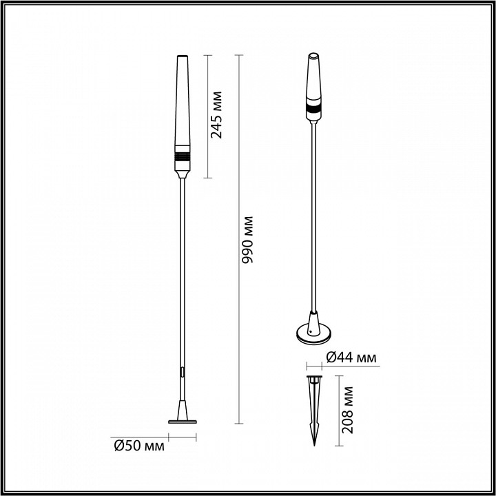 Наземный низкий светильник Odeon Light Canna 7020/4GA