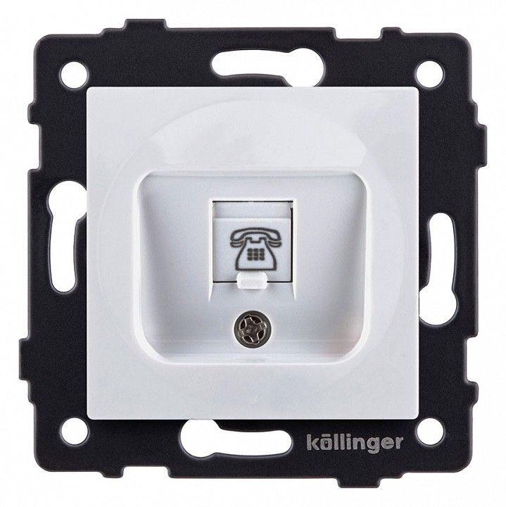 Розетка телефонная RJ-11 со штрокой, без рамки Kollinger  REA-009WH