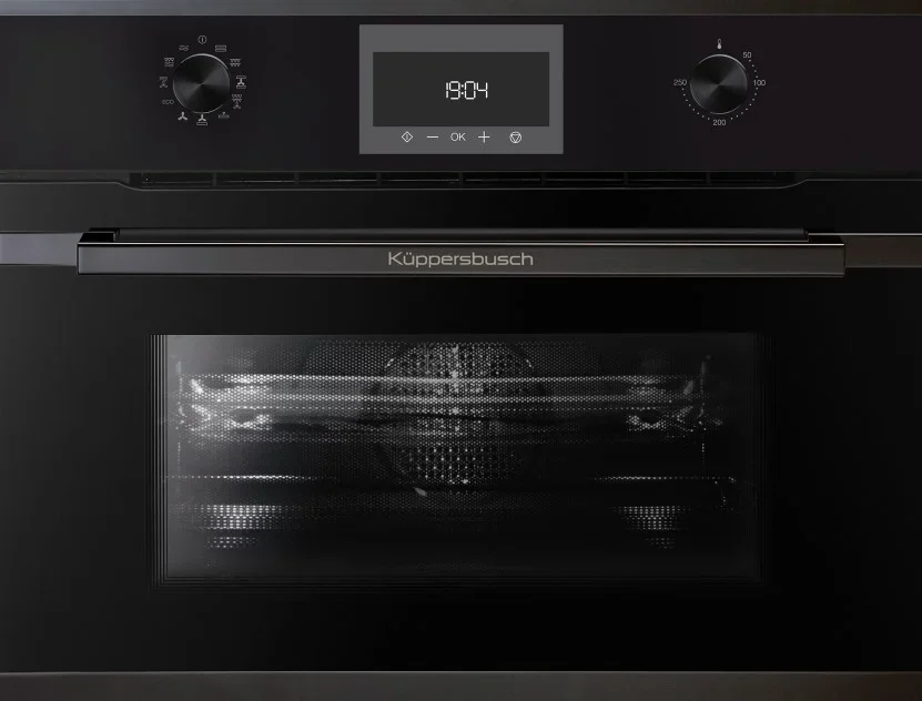 Компактный духовой шкаф с микроволнами Kuppersbusch CBM 6330.0 S6 Black Steel